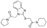 Piperidine, 1-[[[1-[2-oxo-2-(1-pyrrolidinyl)ethyl]-1H-benzimidazol-2-yl]thio]acetyl]- (9CI) CAS#: 606109-65-3
