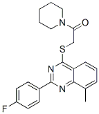 Piperidine, 1-[[[2-(4-fluorophenyl)-8-methyl-4-quinazolinyl]thio]acetyl]- (9CI) CAS#: 606132-45-0