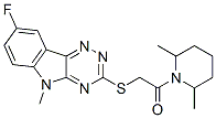 Piperidine, 1-[[(8-fluoro-5-methyl-5H-1,2,4-triazino[5,6-b]indol-3-yl)thio]acetyl]-2,6-dimethyl- (9CI) CAS#: 603948-17-0