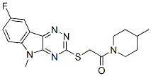Piperidine, 1-[[(8-fluoro-5-methyl-5H-1,2,4-triazino[5,6-b]indol-3-yl)thio]acetyl]-4-methyl- (9CI) CAS#: 603948-15-8