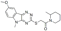 Piperidine, 1-[[(8-methoxy-5-methyl-5H-1,2,4-triazino[5,6-b]indol-3-yl)thio]acetyl]-2-methyl- (9CI) CAS#: 603947-60-0