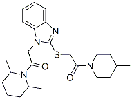 Piperidine, 2,6-dimethyl-1-[[2-[[2-(4-methyl-1-piperidinyl)-2-oxoethyl]thio]-1H-benzimidazol-1-yl]acetyl]- (9CI) CAS#: 606110-37-6