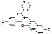 Pyrazinecarboxamide, N-[(2-chloro-6-methoxy-3-quinolinyl)methyl]-N-[(4-methoxyphenyl)methyl]- (9CI) CAS#: 606102-87-8