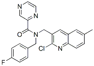 Pyrazinecarboxamide, N-[(2-chloro-6-methyl-3-quinolinyl)methyl]-N-[(4-fluorophenyl)methyl]- (9CI) CAS#: 604780-90-7