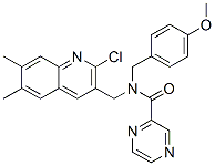 Pyrazinecarboxamide, N-[(2-chloro-6,7-dimethyl-3-quinolinyl)methyl]-N-[(4-methoxyphenyl)methyl]- (9CI) CAS#: 604782-56-1