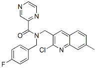 Pyrazinecarboxamide, N-[(2-chloro-7-methyl-3-quinolinyl)methyl]-N-[(4-fluorophenyl)methyl]- (9CI) CAS#: 604780-57-6