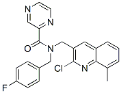 Pyrazinecarboxamide, N-[(2-chloro-8-methyl-3-quinolinyl)methyl]-N-[(4-fluorophenyl)methyl]- (9CI) CAS#: 604780-27-0