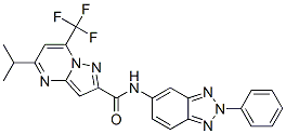 Pyrazolo[1,5-a]pyrimidine-2-carboxamide, 5-(1-methylethyl)-N-(2-phenyl-2H-benzotriazol-5-yl)-7-(trifluoromethyl)- (9CI) CAS#: 606096-66-6