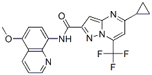 Pyrazolo[1,5-a]pyrimidine-2-carboxamide, 5-cyclopropyl-N-(5-methoxy-8-quinolinyl)-7-(trifluoromethyl)- (9CI) CAS#: 606096-68-8