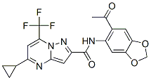 Pyrazolo[1,5-a]pyrimidine-2-carboxamide, N-(6-acetyl-1,3-benzodioxol-5-yl)-5-cyclopropyl-7-(trifluoromethyl)- (9CI) CAS#: 606096-67-7
