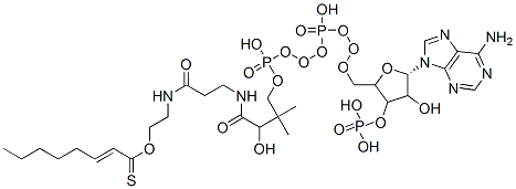 S-[2-[3-[[4-[[[5-(6-aminopurin-9-yl)-4-hydroxy-3-phosphonooxyoxolan-2-yl]methoxy-hydroxyphosphoryl]oxy-hydroxyphosphoryl]oxy-2-hydroxy-3,3-dimethylbutanoyl]amino]propanoylamino]ethyl] oct-2-enethioate CAS#: 66060-79-5