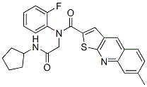 Thieno[2,3-b]quinoline-2-carboxamide, N-[2-(cyclopentylamino)-2-oxoethyl]-N-(2-fluorophenyl)-7-methyl- (9CI) CAS#: 606114-72-1