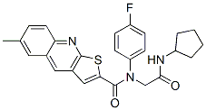 Thieno[2,3-b]quinoline-2-carboxamide, N-[2-(cyclopentylamino)-2-oxoethyl]-N-(4-fluorophenyl)-6-methyl- (9CI) CAS#: 606115-00-8