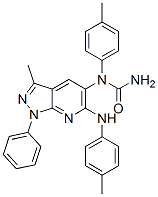 Urea, N-[3-methyl-6-[(4-methylphenyl)amino]-1-phenyl-1H-pyrazolo[3,4-b]pyridin-5-yl]-N-(4-methylphenyl)- (9CI) CAS#: 603092-95-1