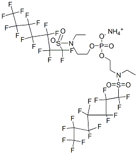 ammonium bis[2-[ethyl[(pentadecafluoroheptyl)sulphonyl]amino]ethyl] phosphate CAS#: 67939-97-3