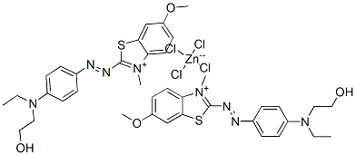 bis[2-[[4-[ethyl(2-hydroxyethyl)amino]phenyl]azo]-6-methoxy-3-methylbenzothiazolium] tetrachlorozincate CAS#: 69852-41-1