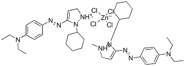 bis[2-cyclohexyl-3-[[4-(diethylamino)phenyl]azo]-1-methyl-1H-pyrazolium] tetrachlorozincate CAS#: 63589-49-1