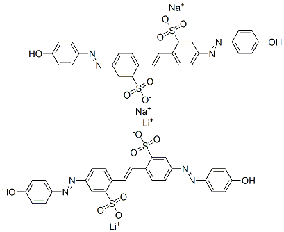 dilithium disodium 4,4'-bis[(4-hydroxyphenyl)azo]stilbene-2,2'-disulphonate CAS#: 66104-72-1