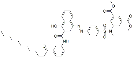 dimethyl 5-[ethyl[[4-[[4-hydroxy-3-[[[2-methyl-5-(1-oxododecyl)phenyl]amino]carbonyl]-1-naphthyl]azo]phenyl]sulphonyl]amino]isophthalate CAS#: 60033-54-7