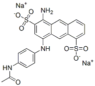disodium 1-amino-4-[N-(4-acetylaminophenyl)amino]anthracene-2,5-disulphonate CAS#: 6846-21-5