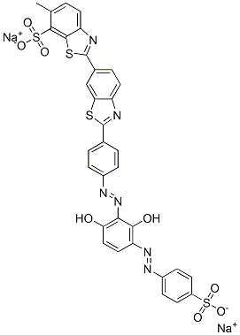 disodium 2'-[4-[[2,6-dihydroxy-3-[(4-sulphonatophenyl)azo]phenyl]azo]phenyl]-6-methyl[2,6'-bibenzothiazole]-7-sulphonate CAS#: 6104-53-6