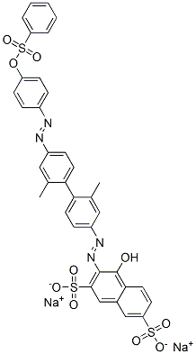 disodium 3-[[2,2'-dimethyl-4'-[[4-[(phenylsulphonyl)oxy]phenyl]azo][1,1'-biphenyl]-4-yl]azo]-4-hydroxynaphthalene-2,7-disulphonate CAS#: 6470-38-8