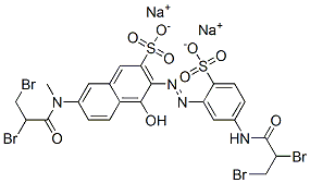 disodium 3-[[5-[(2,3-dibromo-1-oxopropyl)amino]-2-sulphonatophenyl]azo]-7-[(2,3-dibromo-1-oxopropyl)methylamino]-4-hydroxynaphthalene-2-sulphonate CAS#: 67827-67-2