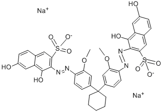 disodium 3,3'-[cyclohexylidenebis[(2-methoxy-4,1-phenylene)azo]]bis(4,6-dihydroxynaphthalene-2-sulphonate) CAS#: 6459-69-4