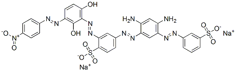 disodium 4-[[2,4-diamino-5-[(3-sulphonatophenyl)azo]phenyl]azo]-2-[[2,6-dihydroxy-3-[(4-nitrophenyl)azo]phenyl]azo]benzenesulphonate CAS#: 6428-27-9