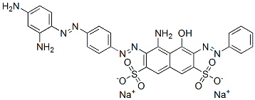disodium 4-amino-3-[[4-[(2,4-diaminophenyl)azo]phenyl]azo]-5-hydroxy-6-(phenylazo)naphthalene-2,7-disulphonate CAS#: 68877-33-8