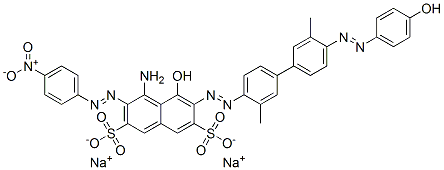 disodium 4-amino-5-hydroxy-6-[[4'-[(4-hydroxyphenyl)azo]-3,3'-dimethyl[1,1'-biphenyl]-4-yl]azo]-3-[(4-nitrophenyl)azo]naphthalene-2,7-disulphonate CAS#: 68400-36-2