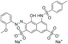 disodium 4-hydroxy-3-[(2-methoxyphenyl)azo]-5-[[(p-tolyl)sulphonyl]amino]naphthalene-2,7-disulphonate CAS#: 6505-96-0