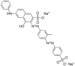 disodium 4-hydroxy-3-[[3-methyl-4-[(4-sulphonatophenyl)azo]phenyl]azo]-6-(phenylamino)naphthalene-2-sulphonate CAS#: 67990-24-3