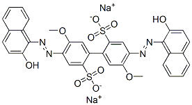 disodium 4,4'-bis[(2-hydroxy-1-naphthyl)azo]-5,5'-dimethoxy[1,1'-biphenyl]-2,2'-disulphonate CAS#: 6428-81-5