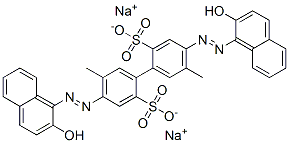 disodium 4,4'-bis[(2-hydroxy-1-naphthyl)azo]-5,5'-dimethyl[1,1'-biphenyl]-2,2'-disulphonate CAS#: 6472-50-0