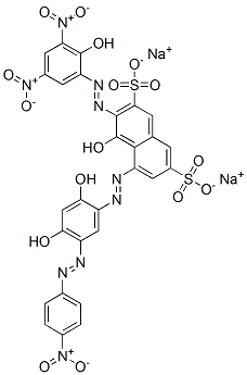 disodium 5-[[2,4-dihydroxy-5-[(4-nitrophenyl)azo]phenyl]azo]-4-hydroxy-3-[(2-hydroxy-3,5-dinitrophenyl)azo]naphthalene-2,7-disulphonate CAS#: 68155-63-5