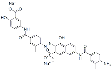 disodium 5-[[4-[[6-[(4-amino-3-methylbenzoyl)amino]-1-hydroxy-3-sulphonato-2-naphthyl]azo]-3-methylbenzoyl]amino]salicylate CAS#: 6492-66-6