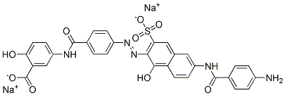 disodium 5-[[4-[[6-[(4-aminobenzoyl)amino]-1-hydroxy-3-sulphonato-2-naphthyl]azo]benzoyl]amino]salicylate CAS#: 6771-94-4