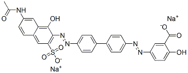 disodium 5-[[4'-[[7-(acetylamino)-1-hydroxy-3-sulphonato-2-naphthyl]azo][1,1'-biphenyl]-4-yl]azo]salicylate CAS#: 6459-86-5