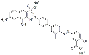 disodium 5-[[4'-[(7-amino-1-hydroxy-3-sulphonato-2-naphthyl)azo]-3,3'-dimethyl[1,1'-biphenyl]-4-yl]azo]salicylate CAS#: 68092-52-4