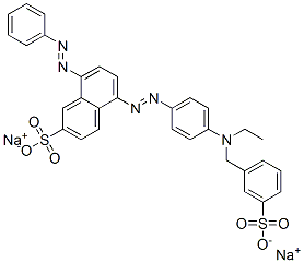 disodium 5-[[4-[ethyl[(3-sulphonatophenyl)methyl]amino]phenyl]azo]-8-(phenylazo)naphthalene-2-sulphonate CAS#: 62133-79-3