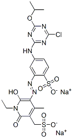 disodium 5-[[5-[[4-chloro-6-isopropoxy-1,3,5-triazin-2-yl]amino]-2-sulphonatophenyl]azo]-1-ethyl-1,2-dihydro-6-hydroxy-4-methyl-2-oxopyridine-3-methanesulphonate CAS#: 67827-64-9
