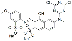 disodium 6-[(4,6-dichloro-1,3,5-triazin-2-yl)methylamino]-4-hydroxy-3-[(4-methoxy-2-sulphonatophenyl)azo]naphthalene-2-sulphonate CAS#: 70865-27-9