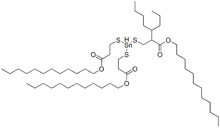 dodecyl 5-[[3-(dodecyloxy)-3-oxopropyl]thio]-5-octyl-9-oxo-10-oxa-4,6-dithia-5-stannadocosanoate CAS#: 60494-17-9