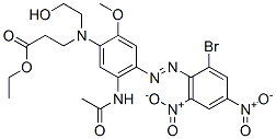 ethyl N-[5-(acetylamino)-4-[(2-bromo-4,6-dinitrophenyl)azo]-2-methoxyphenyl]-N-(2-hydroxyethyl)-beta-alaninate CAS#: 67923-49-3