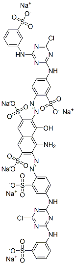 hexasodium 4-amino-3,6-bis[[4-[[4-chloro-6-[(3-sulphonatophenyl)amino]-1,3,5-triazin-2-yl]amino]-2-sulphonatophenyl]azo]-5-hydroxynaphthalene-2,7-disulphonate CAS#: 68110-31-6