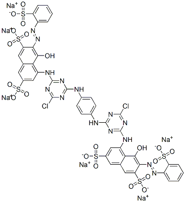 hexasodium 4,4'-[1,4-phenylenebis[imino(6-chloro-1,3,5-triazine-4,2-diyl)imino]]bis[5-hydroxy-6-[(2-sulphonatophenyl)azo]naphthalene-2,7-disulphonate] CAS#: 68214-04-0