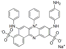 hydrogen-9-[(4-aminophenyl)amino]-7-phenyl-5-(phenylamino)-4,10-disulphonatobenzo[a]phenazinium, sodium salt CAS#: 68959-44-4