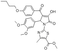 methyl 2-[3-(4-butoxybenzoyl)-2-(3,4-dimethoxyphenyl)-4-hydroxy-5-oxo-2,5-dihydro-1H-pyrrol-1-yl]-4-methyl-1,3-thiazole-5-carboxylate CAS#: 617695-33-7