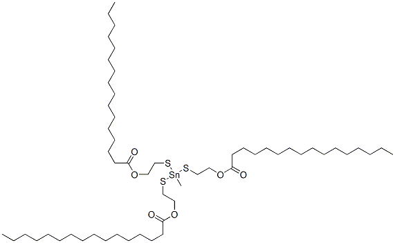 (methylstannylidyne)tris(thioethylene) tripalmitate CAS#: 68928-41-6
